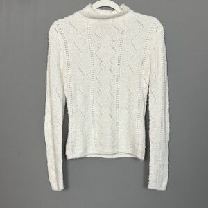 Z Supply Cream Cable Knit Turtleneck Sweater